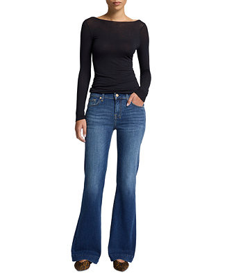 7 For All Mankind Women's Dojo Tailored Hem Flare Jeans - Macy's | Macy's