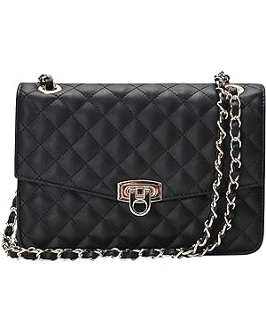 GM LIKKIE Quilted Shoulder Bag for Women, Medium Flap Crossbody Handbag with Chain Strap, Soft Ve... | Amazon (US)