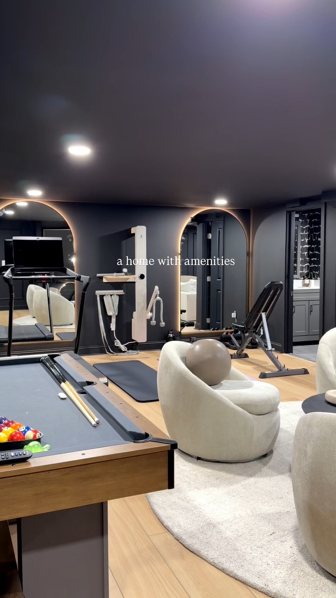 My basement now has amenities! I’m so obsessed with how everything turned out. We took our time sourcing pieces to complete the look and as always, so many finds were from @wayfair If you’re just as we are, click the link in my bio to shop 🖤

#homedecor #basement #wayfair #wayfairpartner #ad