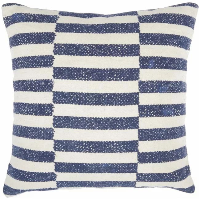 HomeRoots 386088 20 x 20 in. Irregular Stripes Square Throw Pillow&#44; Navy Blue & Ivory - Walma... | Walmart (US)