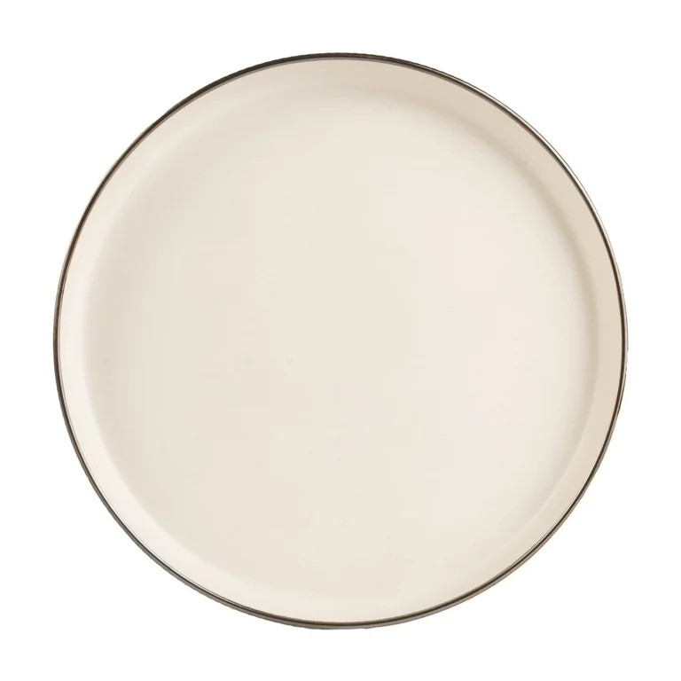 Thyme & Table Aden Ceramic Dinner Plate Cream with Bronze Rim | Walmart (US)