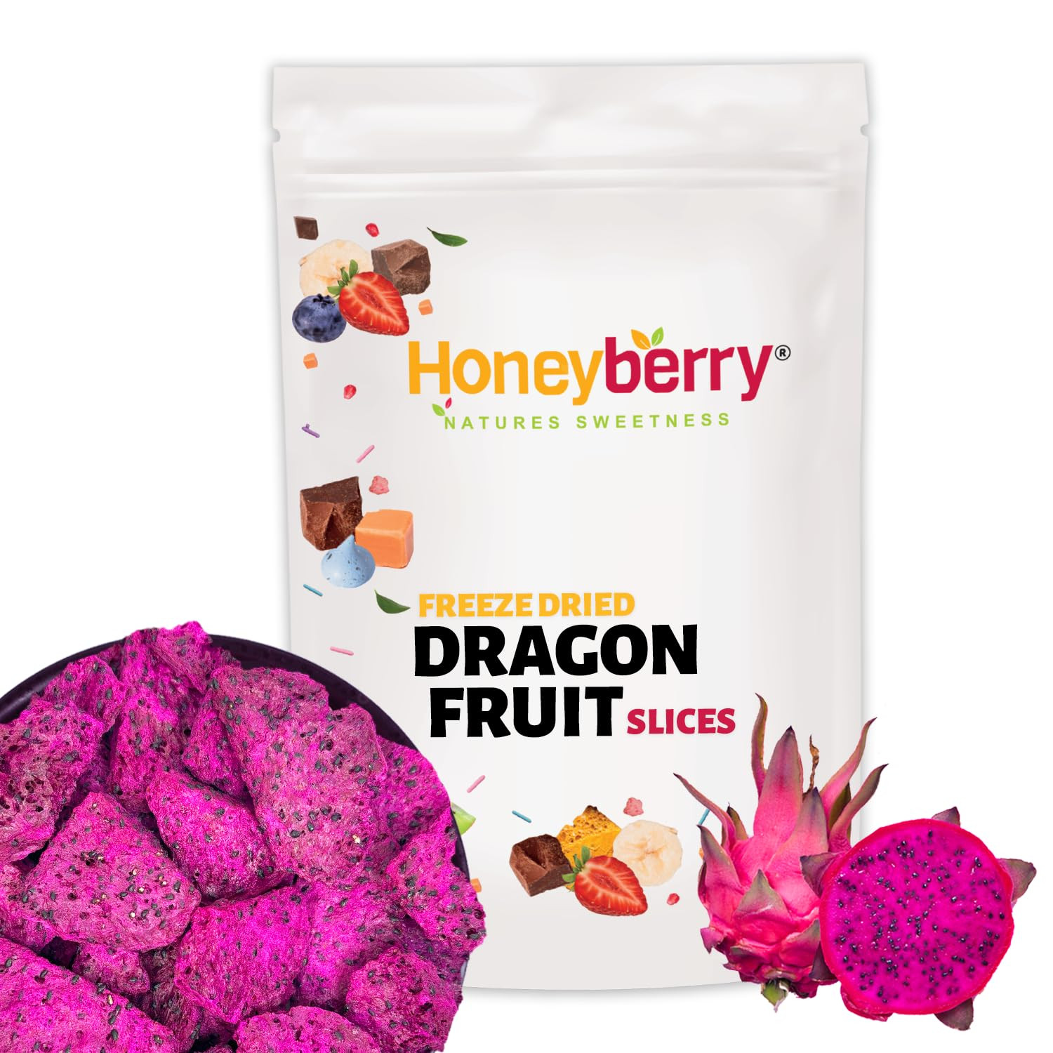 Freeze Dried Dragon Fruit Slices 50g - Dehydrated from Frozen Red Pitaya Chips - Edible Tropical ... | Amazon (UK)