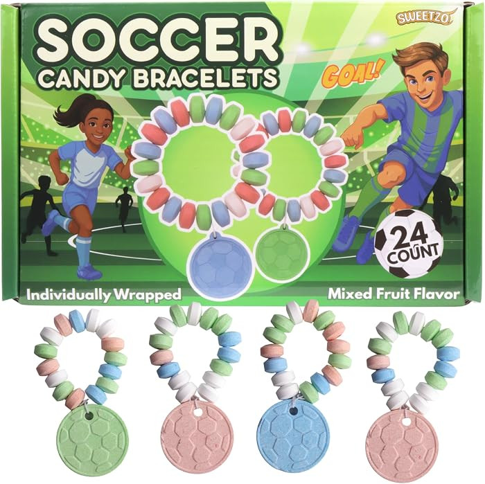 Soccer Candy Bracelets, Sports Themed Team Party Favors, 24 Count | Amazon (US)