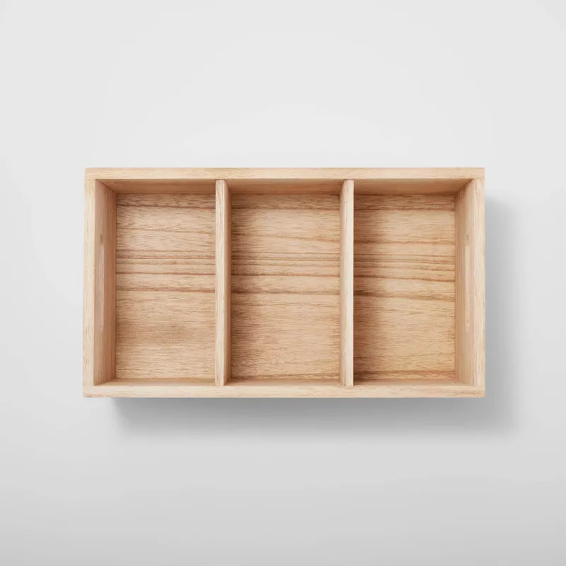 3 Compartment Light Wood Crate - Brightroom™ | Target