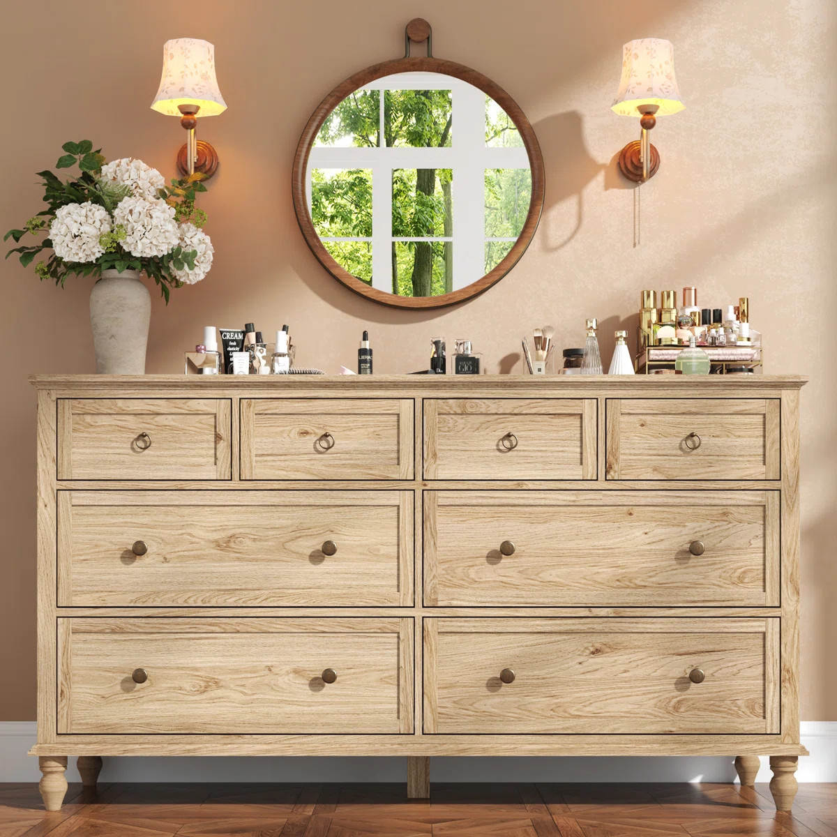 Charlton Home® 8 Drawer Dresser For Bedroom, 65in Large Long Drawer Dresser with Deep Drawers, R... | Wayfair North America