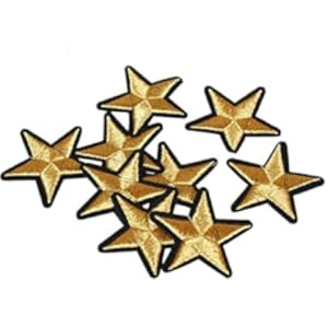 20Pack 3.6cm Gold Star Patches Iron on or Sew on Patches Embroidered Badge Motif Applique Sticker Pa | Amazon (US)