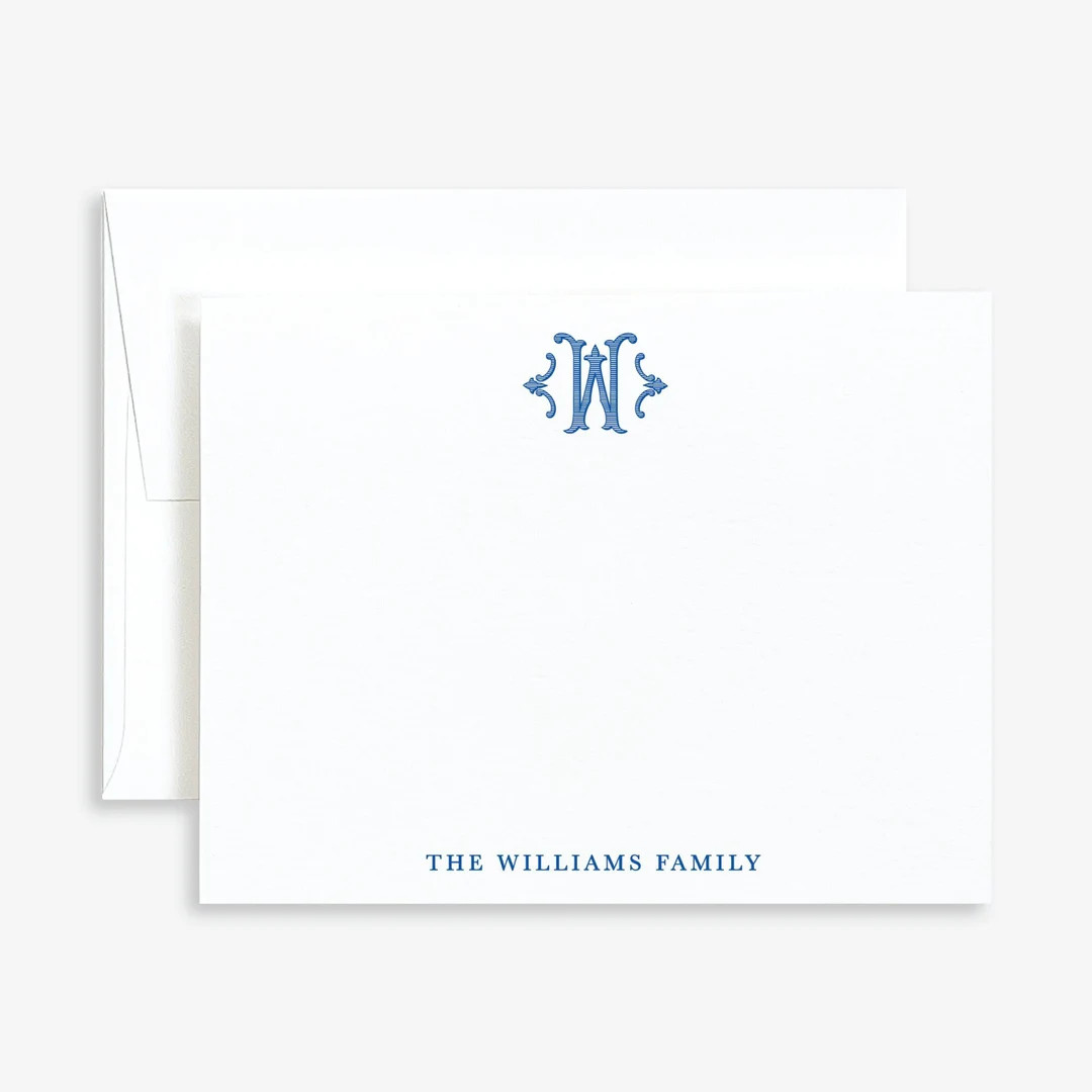 Personalized Monogram Stationery Family Monogram Note Cards - Etsy | Etsy (US)