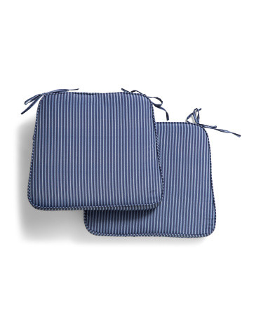 2pk Presley Stripe Bistro Indoor Outdoor Chair Cushions | Marshalls