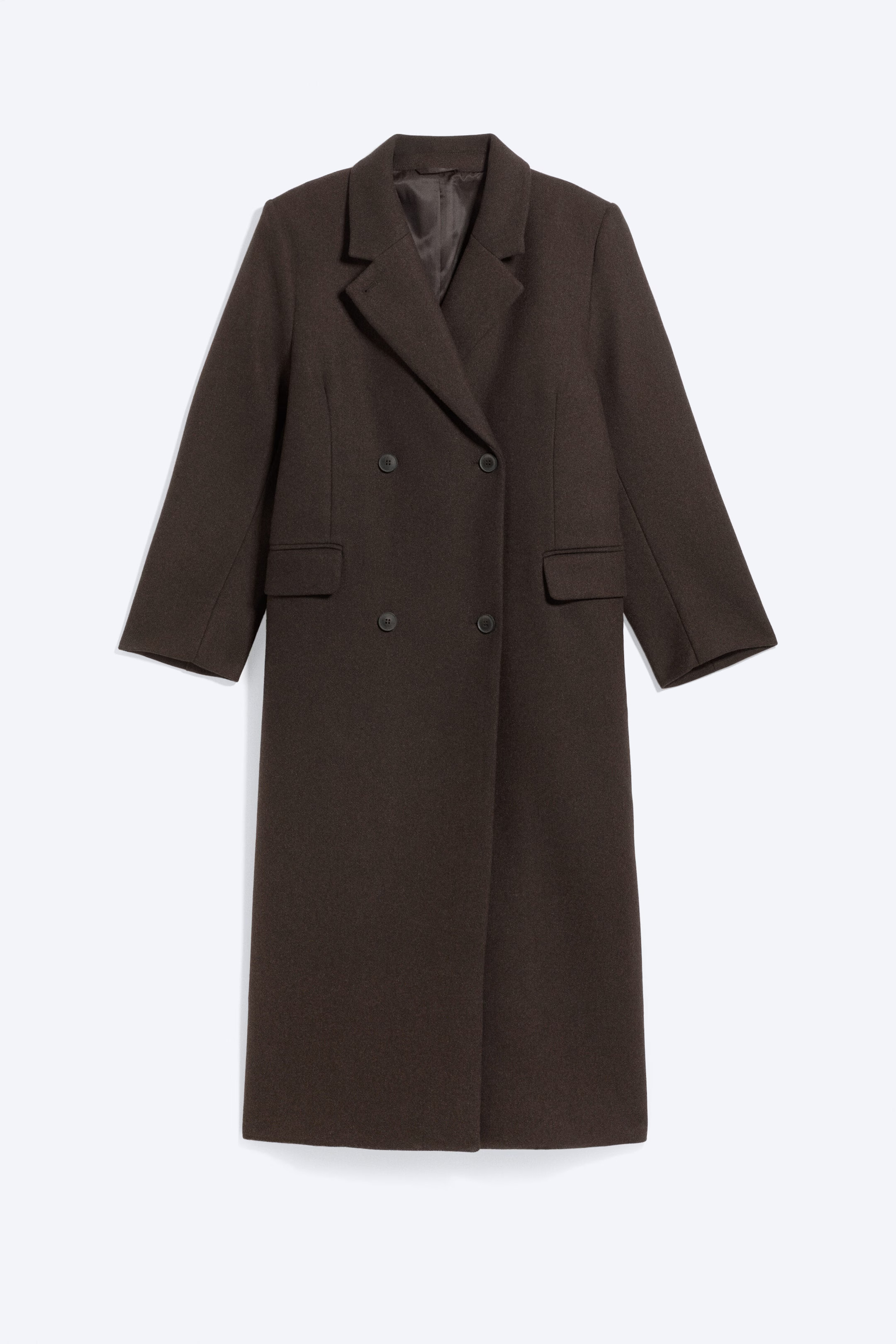 logan double-breasted wool-blend coat - Dark Brown | Weekday GB | Weekday