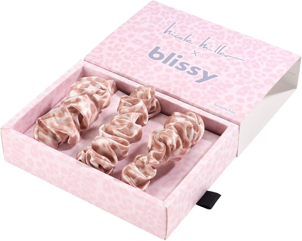 Blissy Silk Scrunchies (3 Pack) - 100% Pure Mulberry Silk - 22 Momme 6A High-Grade Fibers Scrunch... | Amazon (US)