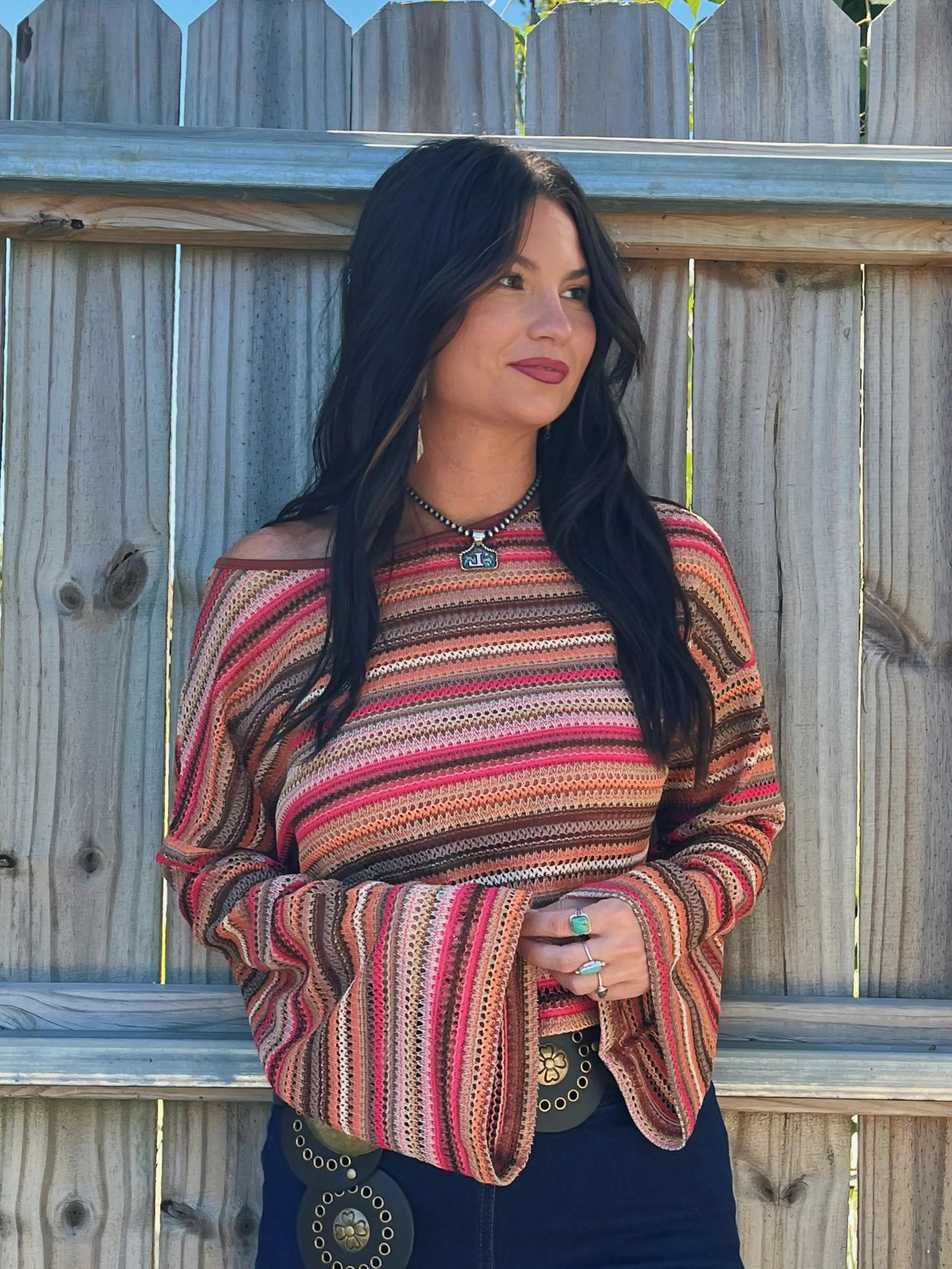 PREORDER: Skylor Striped Round Neck Long Sleeve Blouse | Willow Boutique