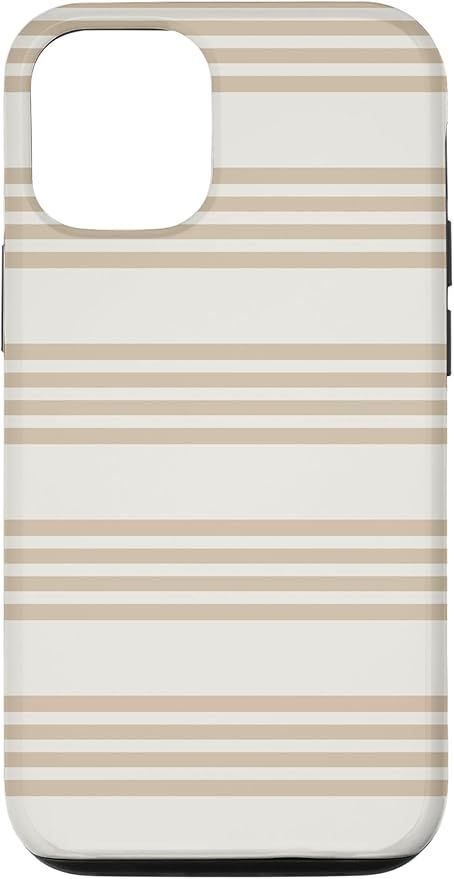 iPhone 13 Beige Tan Horizontal Stripes Girly Striped Cute Case | Amazon (US)