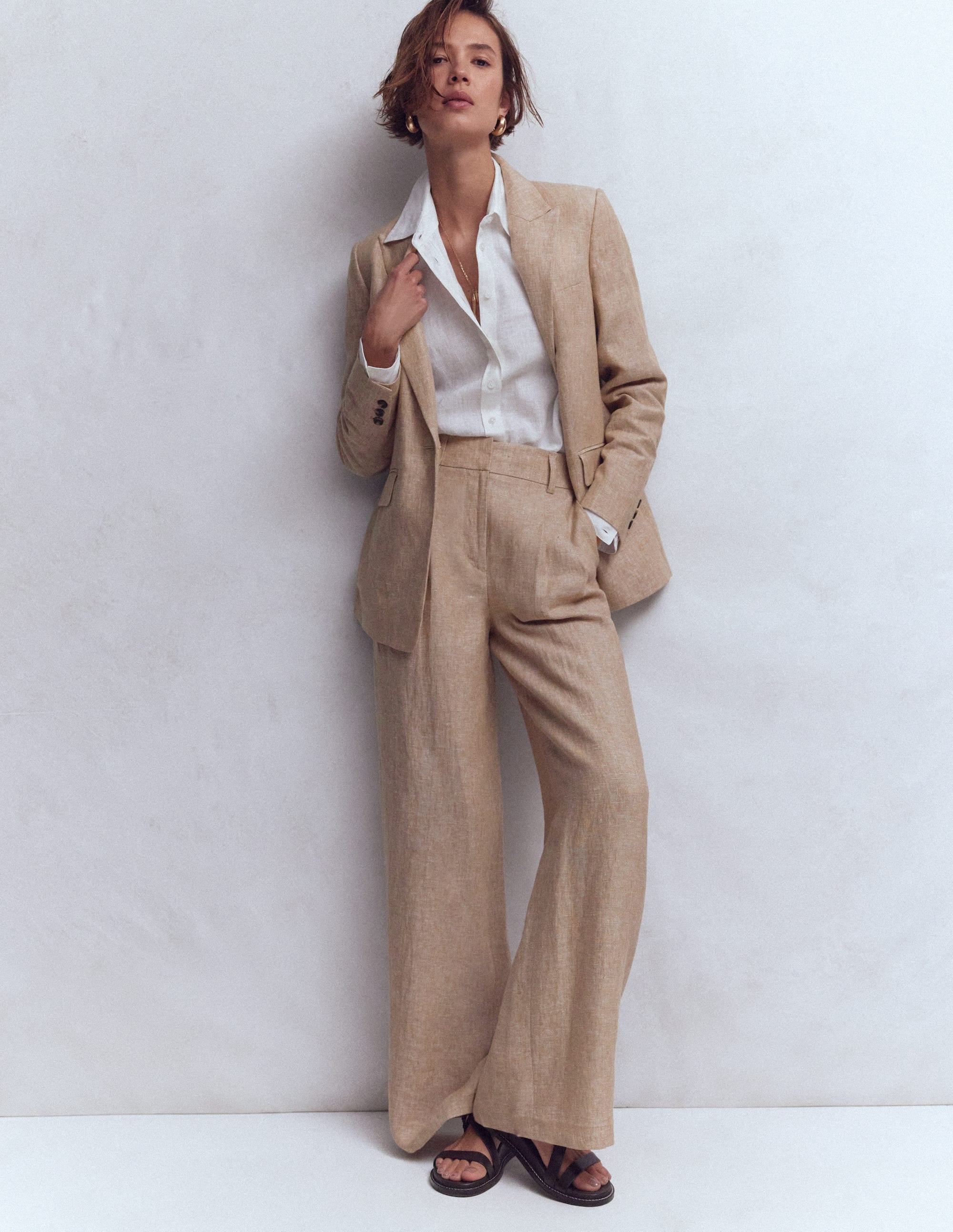 Woodbridge Linen Blazer-Amphora, Chambray | Boden (US)