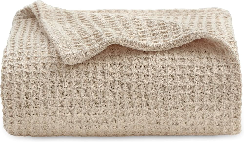 Bedsure 100% Cotton Blankets Twin XL Size for Bed - Waffle Weave Blankets for Summer, Lightweight... | Amazon (US)
