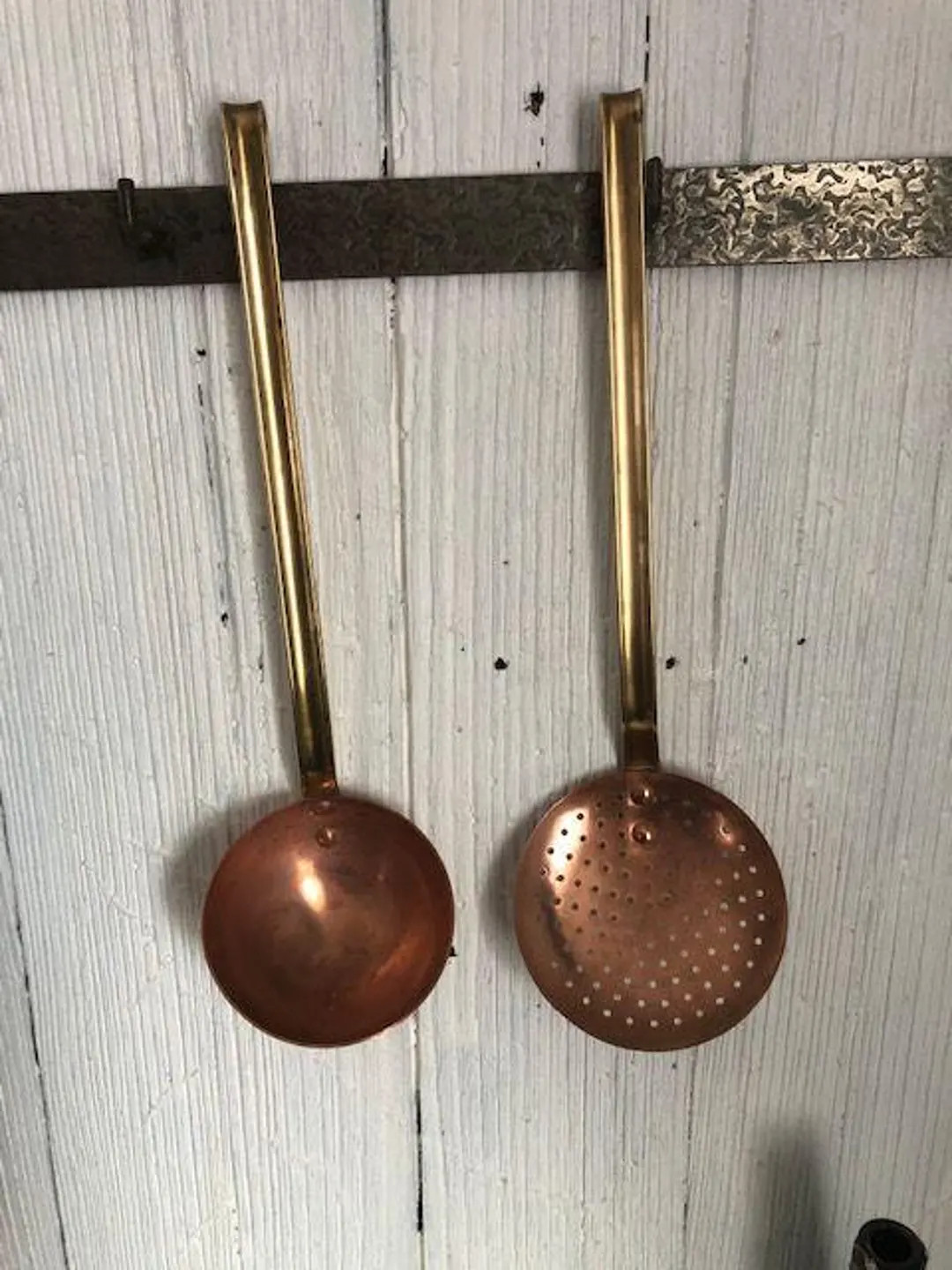 Vintage, French, Copper and Brass, Two, Light Weight Utensils, Strainer and Ladle. - Etsy | Etsy (US)