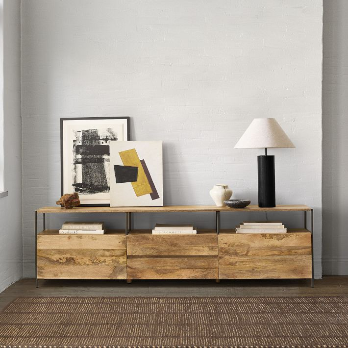 Industrial Storage Media Console (80"–96") | West Elm (US)