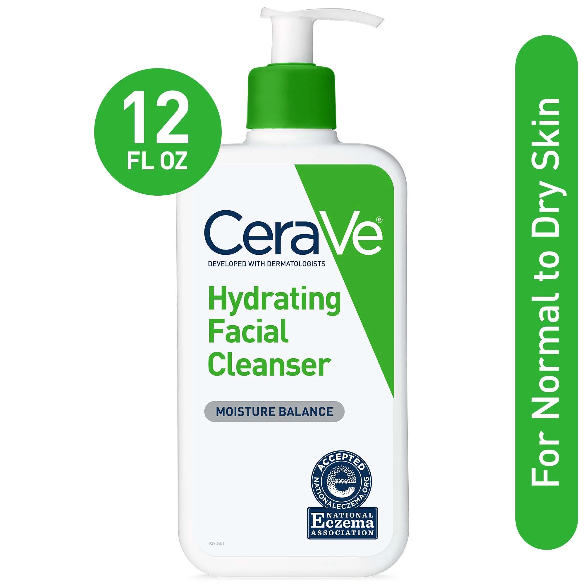 CeraVe Hydrating Facial Cleanser, Face Wash for Normal to Dry Skin, 12 fl oz - Walmart.com | Walmart (US)