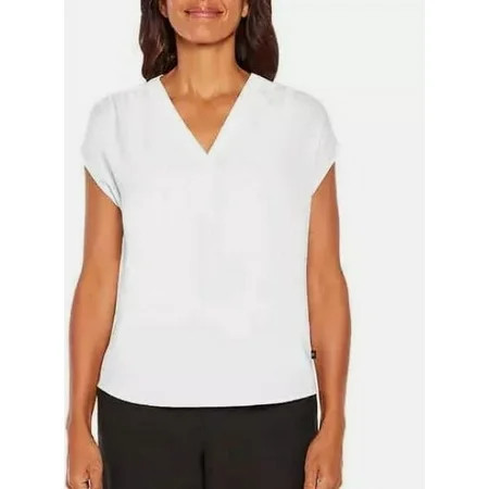 Banana Republic Women s Short Sleeve V-Neck Blouse White | Walmart (US)