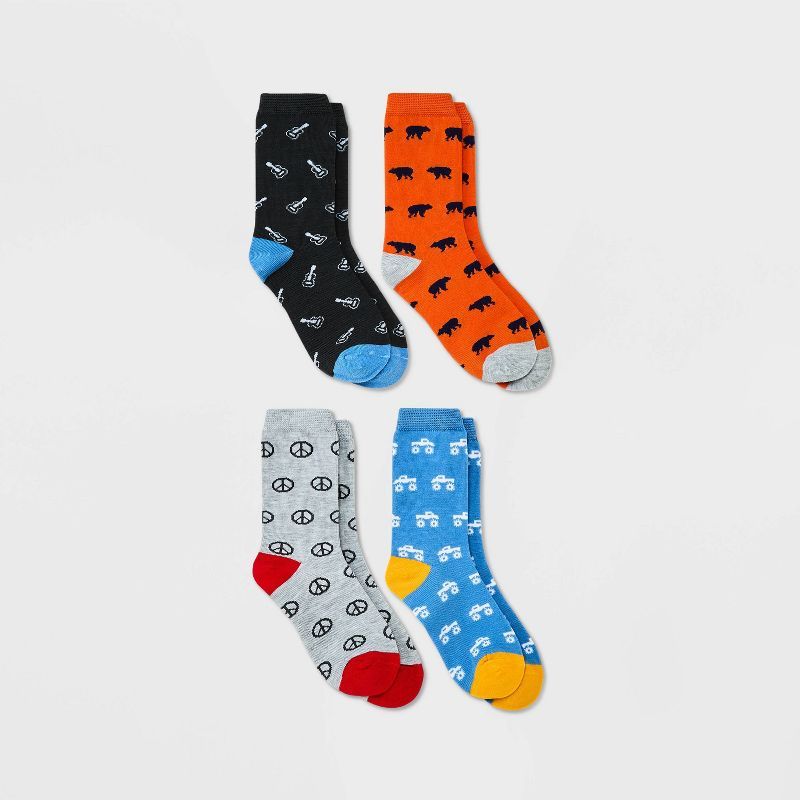 Boys' 4pk Crew Bear Socks - Cat & Jack™ | Target