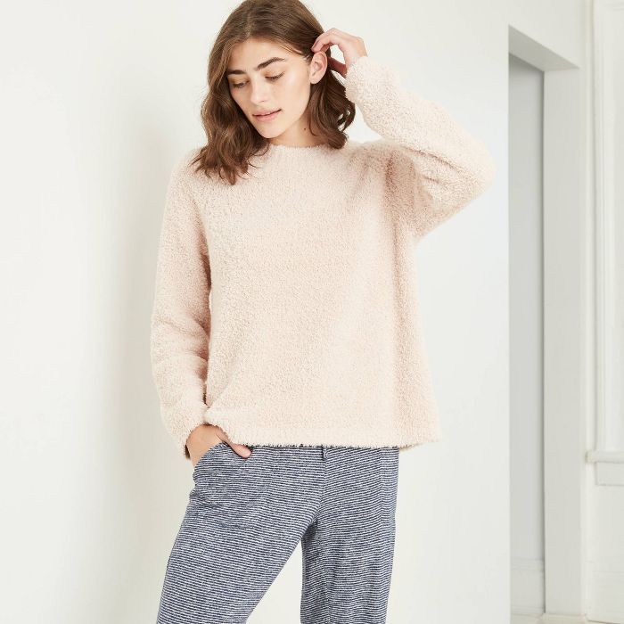 Women's Cozy Plush Chenille Sleep Pullover Sweater - Stars Above™ | Target