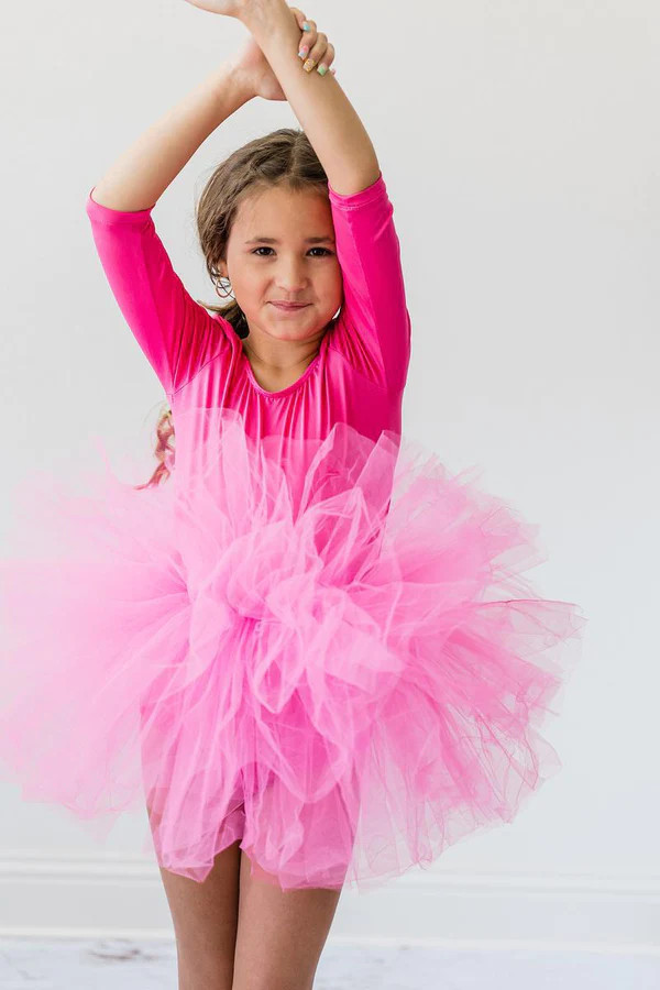 Hot Pink 3/4 Tutu Leotard | Mila and Rose