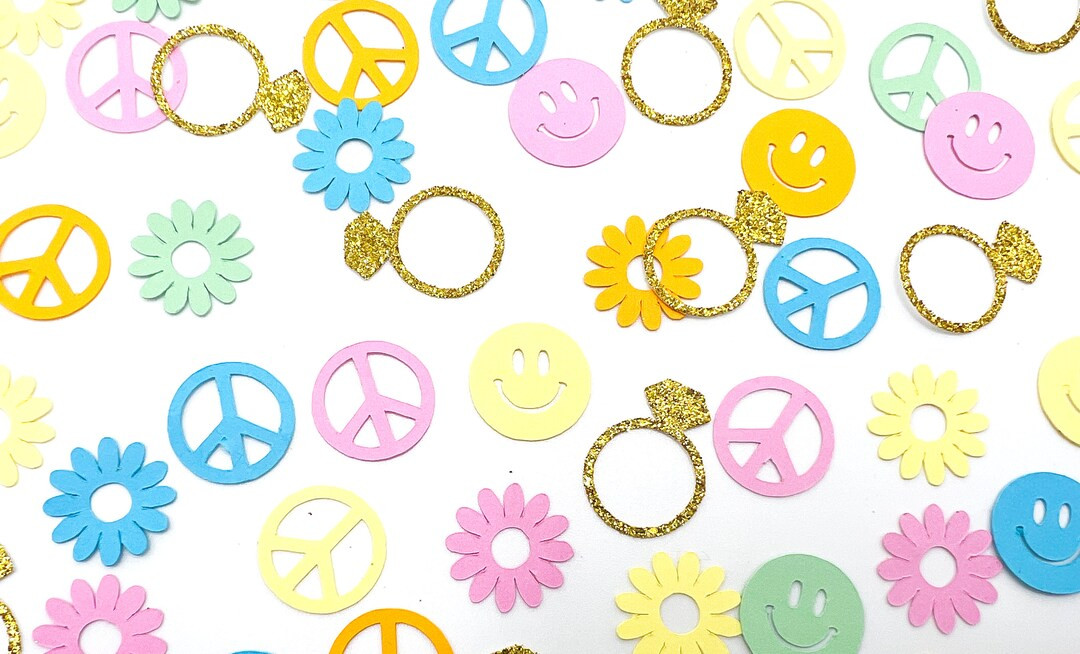 Groovy Confetti Last Disco Confetti Peace Sign Confetti - Etsy | Etsy (US)