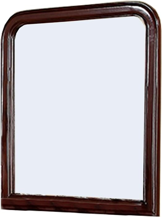 Benjara 37 Inches Wooden Mirror with Curved Edges | Amazon (US)