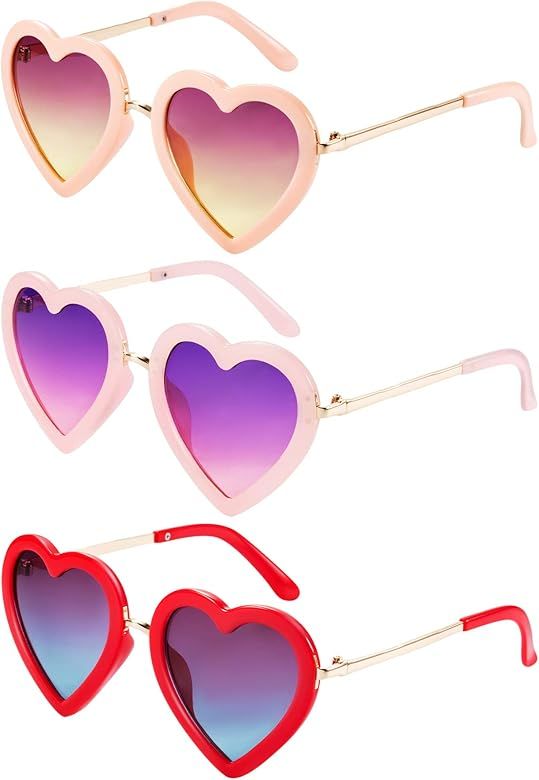 Kids Heart Shaped Sunglasses Heart Glasses for Toddler Girls and Boys | Amazon (US)