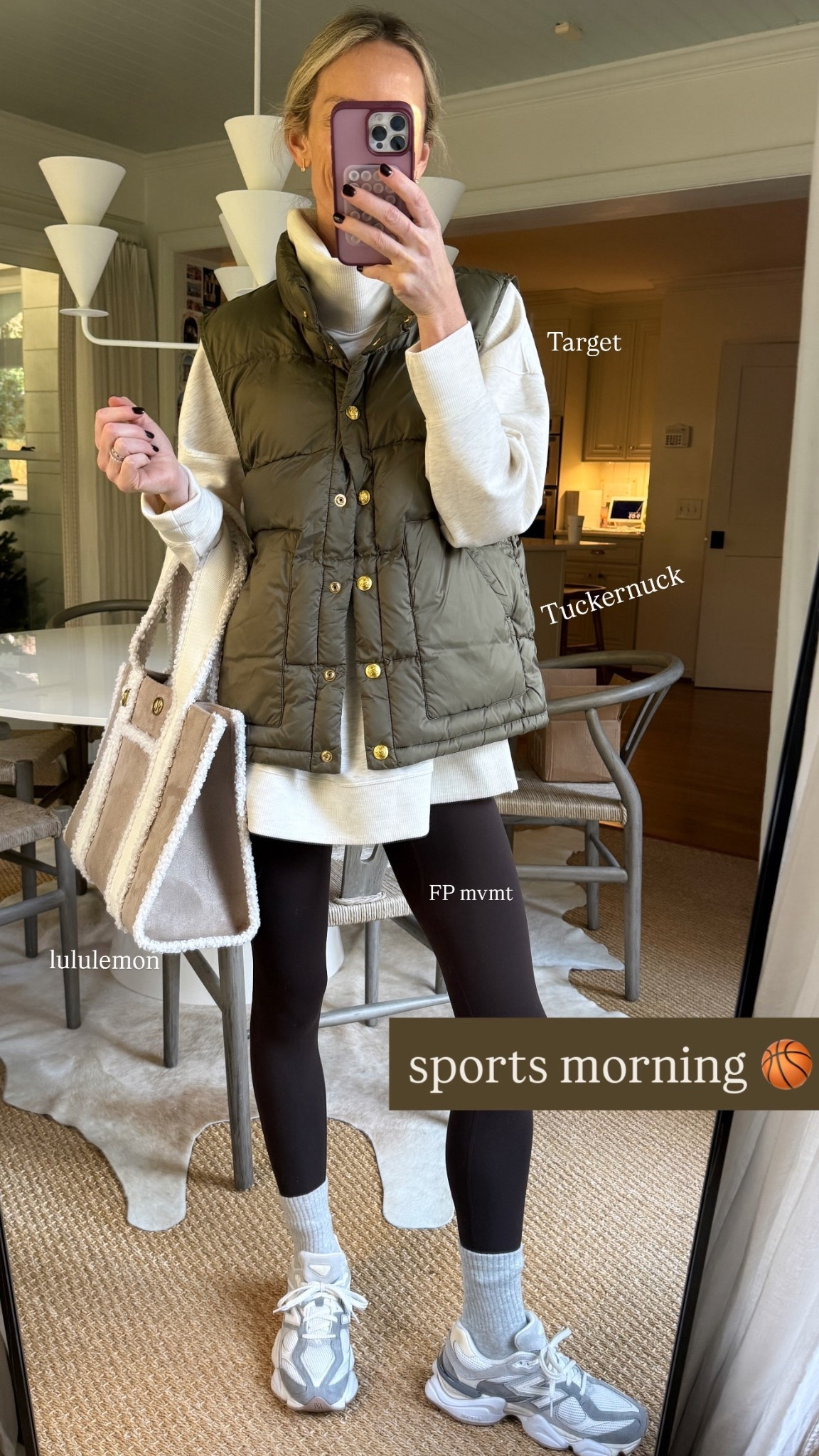 Size m target sweatshirt!! Love this vest too. 