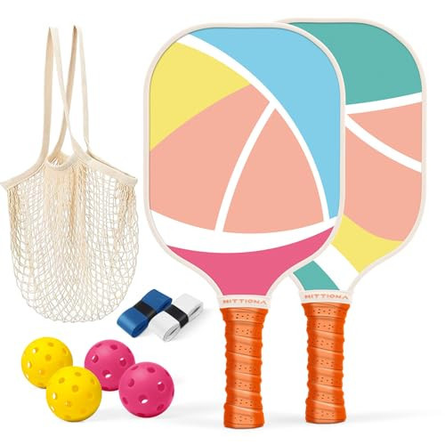 Pickleball Paddles Set of 2 - Fiberglass Pickleball Paddles for Beginners, USAPA Approved Pickle Ball Rackets 2 Pack with 4 Pickleball Balls, 1 Pickleball Net Bag, Paddles Ball Set Outdoor Indoor | Amazon (US)