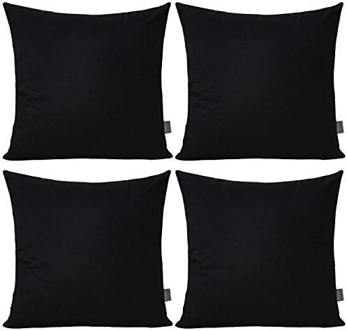 4-Pack 100% Cotton Comfortable Solid Decorative Throw Pillow Case Square Cushion Cover Pillowcase... | Amazon (US)