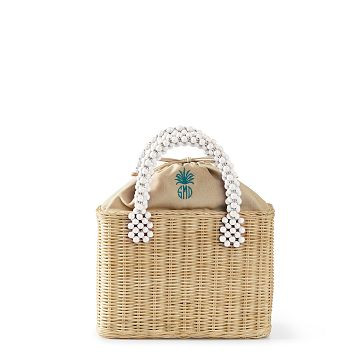 Kaia Beaded Wicker Bag | Mark and Graham