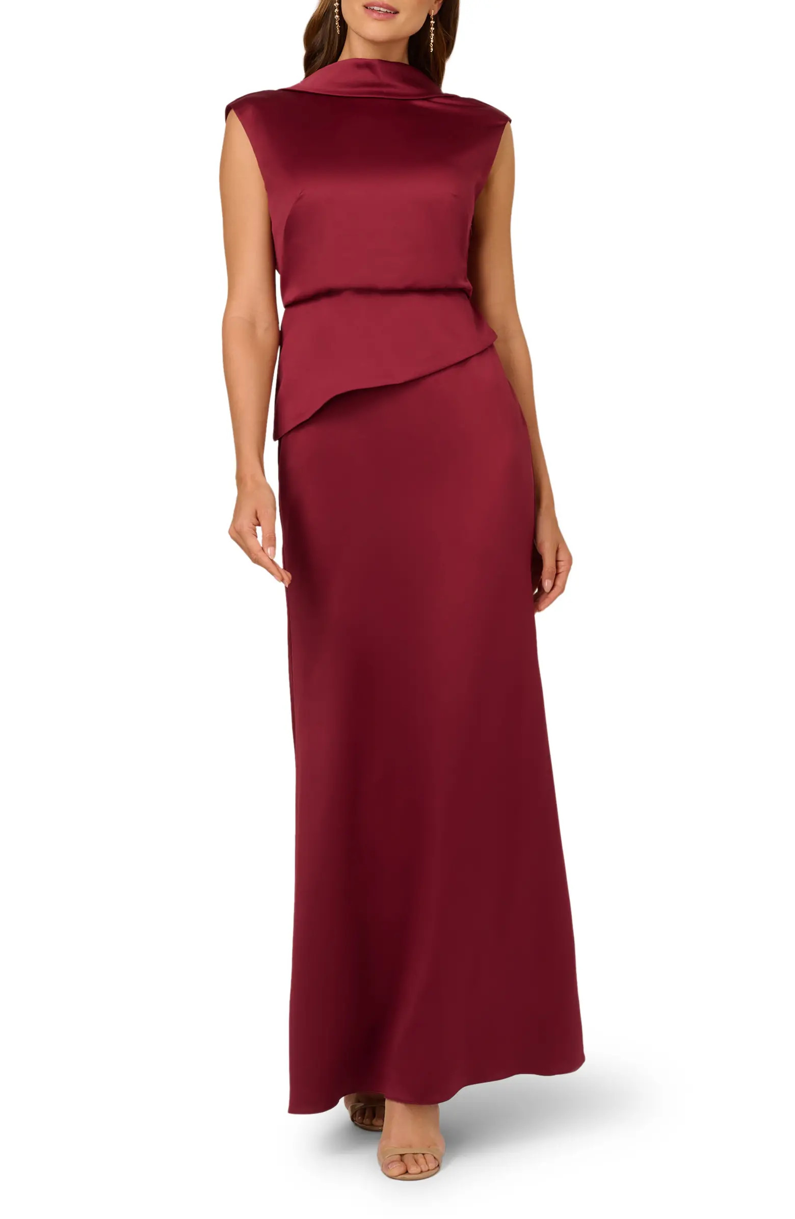 Popover Satin Crepe Gown | Nordstrom