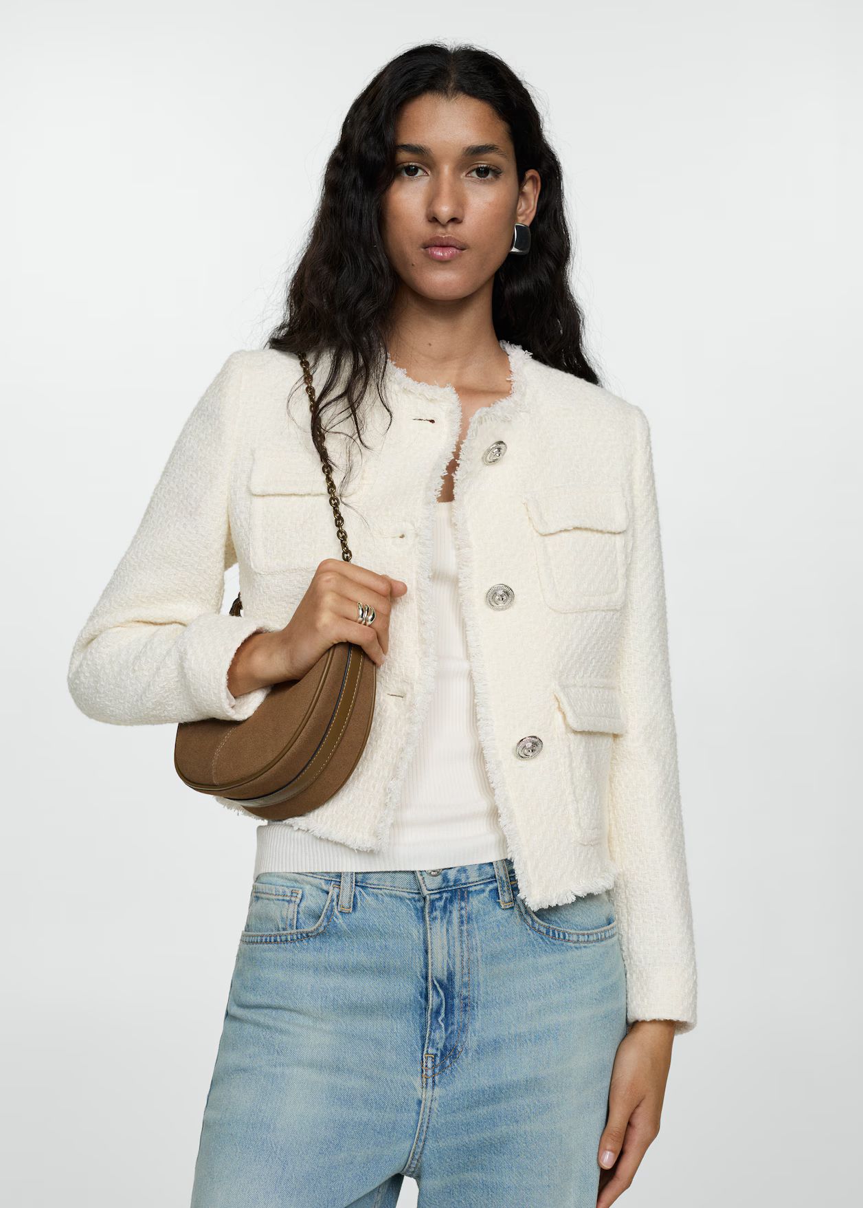 Tweed jacket with pockets | MANGO (UK)