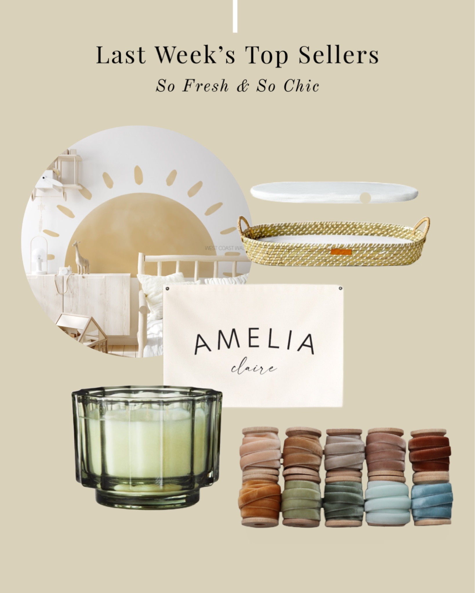 Last week’s top sellers include literally the BEST smelling candle of the season! It smells like Christmas morning and fresh cut trees. 
-
Target - Etsy - baby change basket - removable sun wall decal - balsam and berry candle - Hearth and Hand - velvet ribbon - Christmas gift ribbon - Christmas tree velvet decor - baby name flag - custom nursery decor 

#LTKHoliday #LTKhome #LTKkids