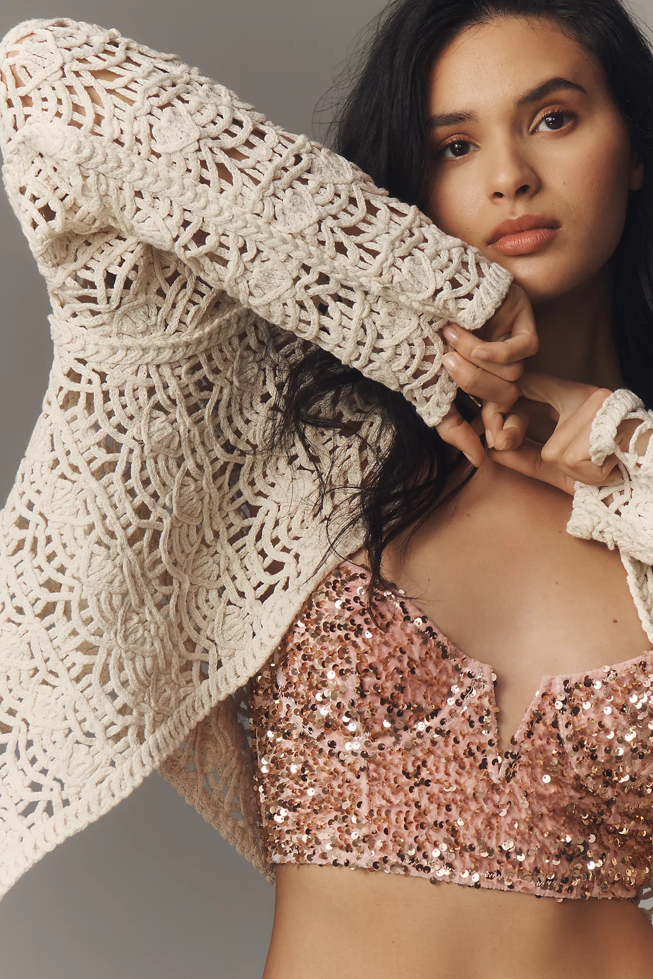 Current Air Crochet Cardigan Sweater | Anthropologie (US)