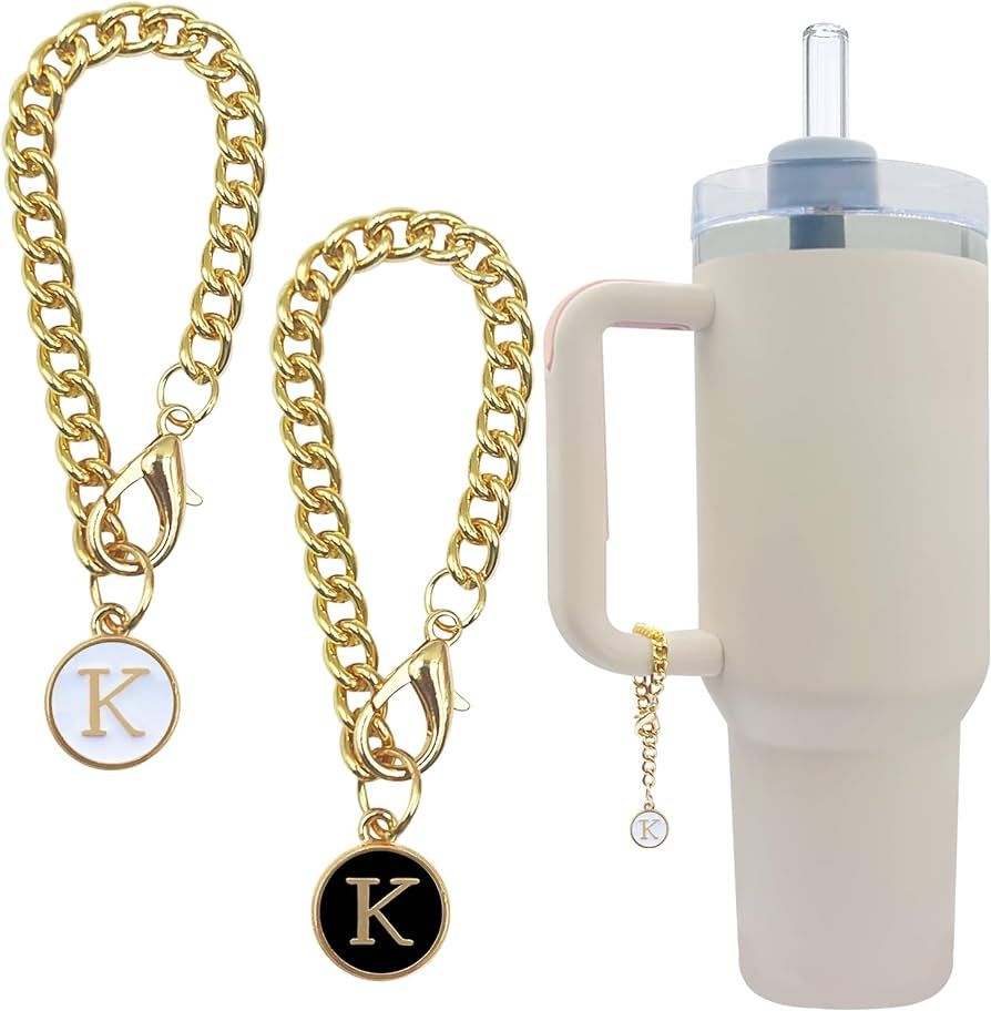 Velaco Letter K Charm Accessories for Stanley 20 30 40 oz Tumbler with Handle, Chains with Initia... | Amazon (US)