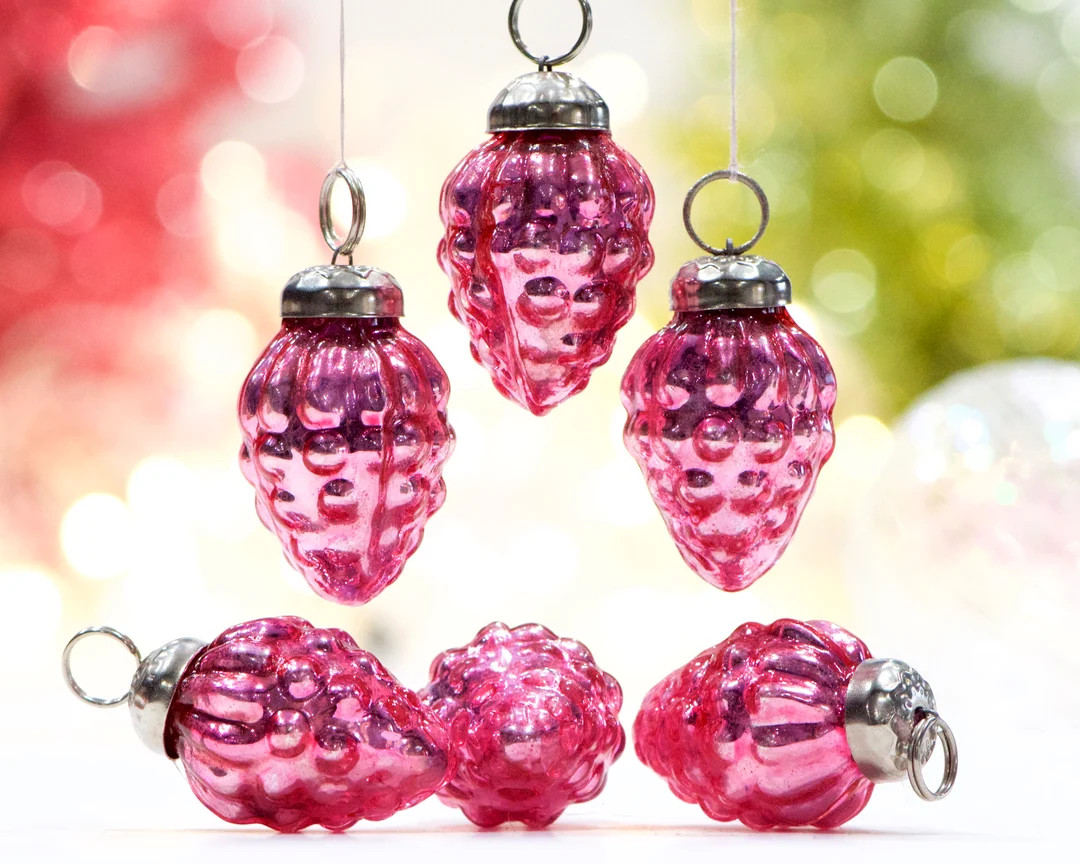 Vintage Mercury Glass Pinecone Ornaments: Small Kugel Style, Set of 5 - Etsy Canada | Etsy (US)