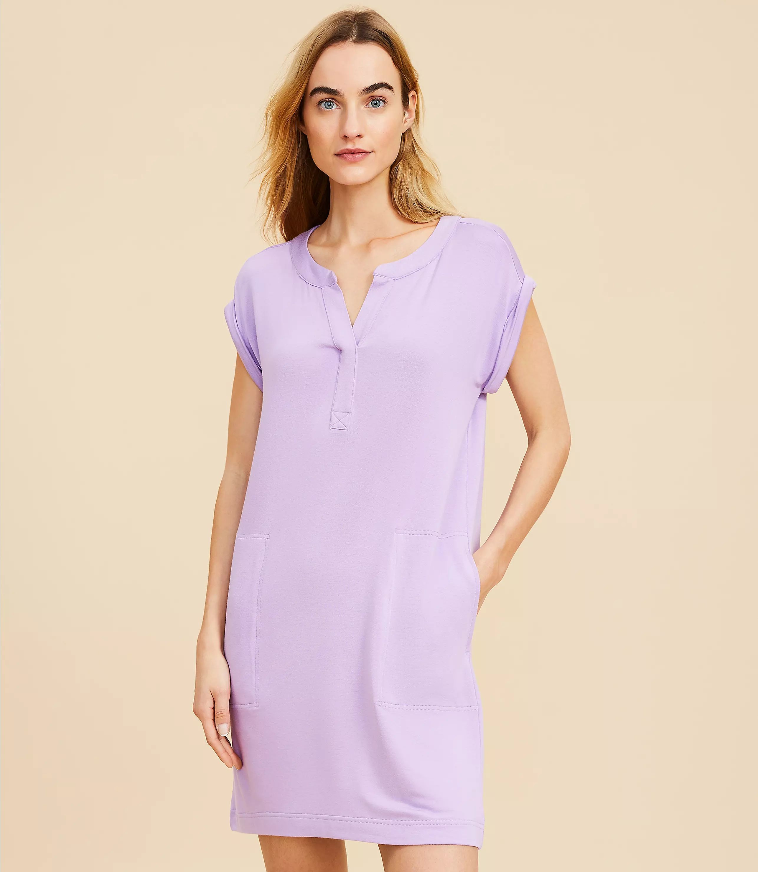 Lou & Grey Signaturesoft Henley Pocket Dress | LOFT