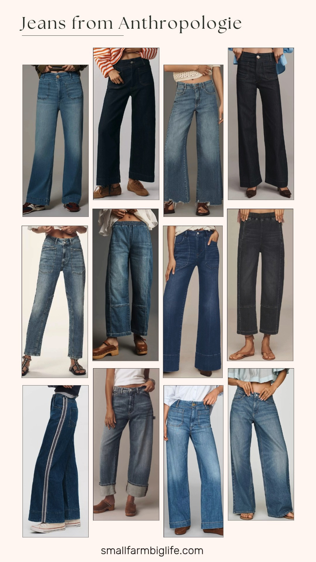 Anthropologie's jeans lineup has such a great mix of wide leg and barrel styles perfect for autumn outfits.

The blue, light denim, and rinse wash Maeve Colette High Rise Wide Leg Jeans are all such classic everyday staples, and the dark denim Maeve Colette Cropped version is perfect for pairing with boots this fall. The eyck wash and vintage rich wash Pilcro Izzie Relaxed Pull On Barrel Jeans both have that trendy, rounded silhouette that is everywhere right now, and the blue sands wash Pilcro Kayden Carpenter Barrel Leg Jeans bring a fun utility detail into the mix.

For something with more flare, the plover Pilcro Adi Regenerative Cotton Flare Jeans and the aqueduct wash Pilcro Rylan Relaxed Flare Jeans both have such a flattering, retro shape. The medium denim Pilcro Esme Wide Leg Jeans and the lonnie wash Pilcro Wanderer Relaxed Jeans are both great everyday options for business casual workwear or a casual weekend, and the medium denim Pilcro Azura Track Stripe Jeans round out the lineup with a sporty, trendy stripe detail.

So many great denim styles to shop this season, all linked for you.

#anthropologie #jeans #fallfashion #falloutfits #autumnoutfits 

 #LTKgrwm #LTKootd #LTKOver40