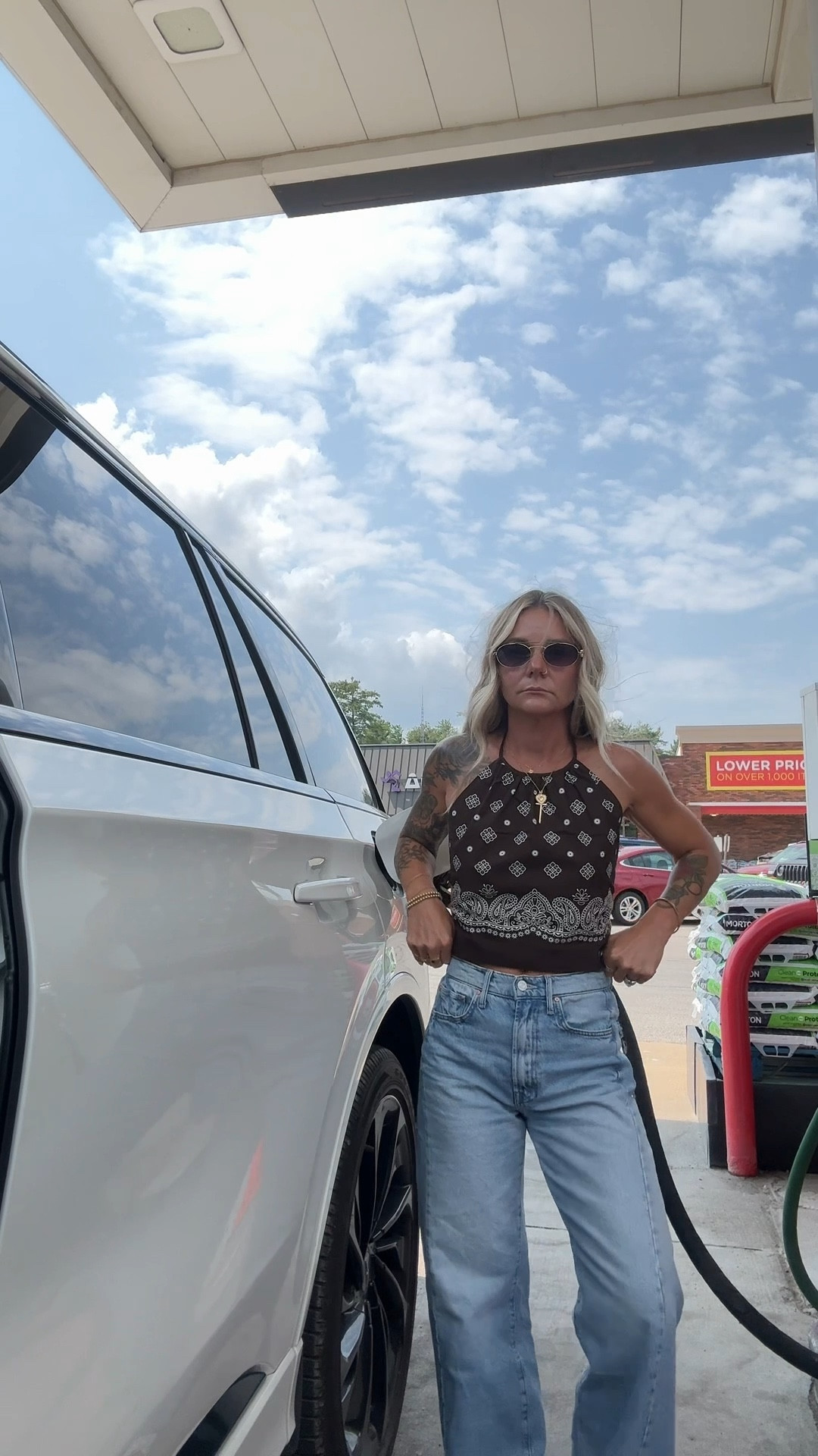 Outfit details 🤎

Top is from a set - option 1 
Sunnies are option pink
Jeans run small - I sized up one to a 25
Shoes run tts - option white