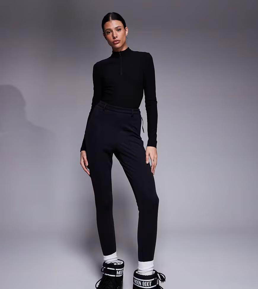 ASOS 4505 Tall Ski thermal ribbed fleece back base layer bodysuit with sweat wicking in black | ASOS (Global)
