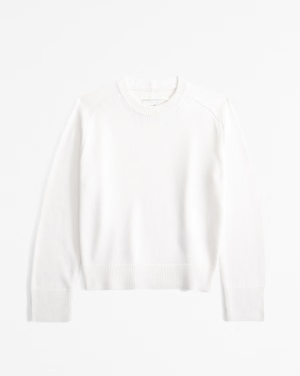 Women's The A&F Madeline Cotton-Blend Crew Sweater | Women's Tops | Abercrombie.com | Abercrombie & Fitch (US)