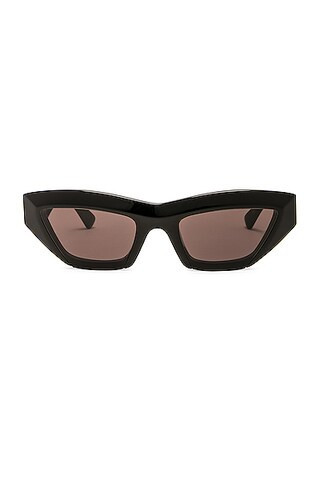 Bottega Veneta Edgy Cat Eye Sunglasses in Black | FWRD 