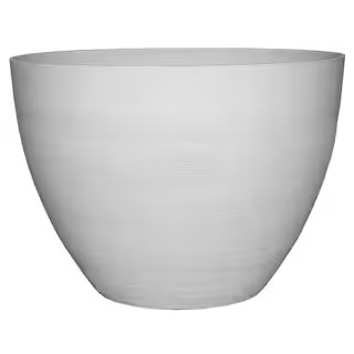 Decatur Large White Resin Lightweight Round Planter with Optional Drainage Holes (22 in. L x 22 i... | The Home Depot