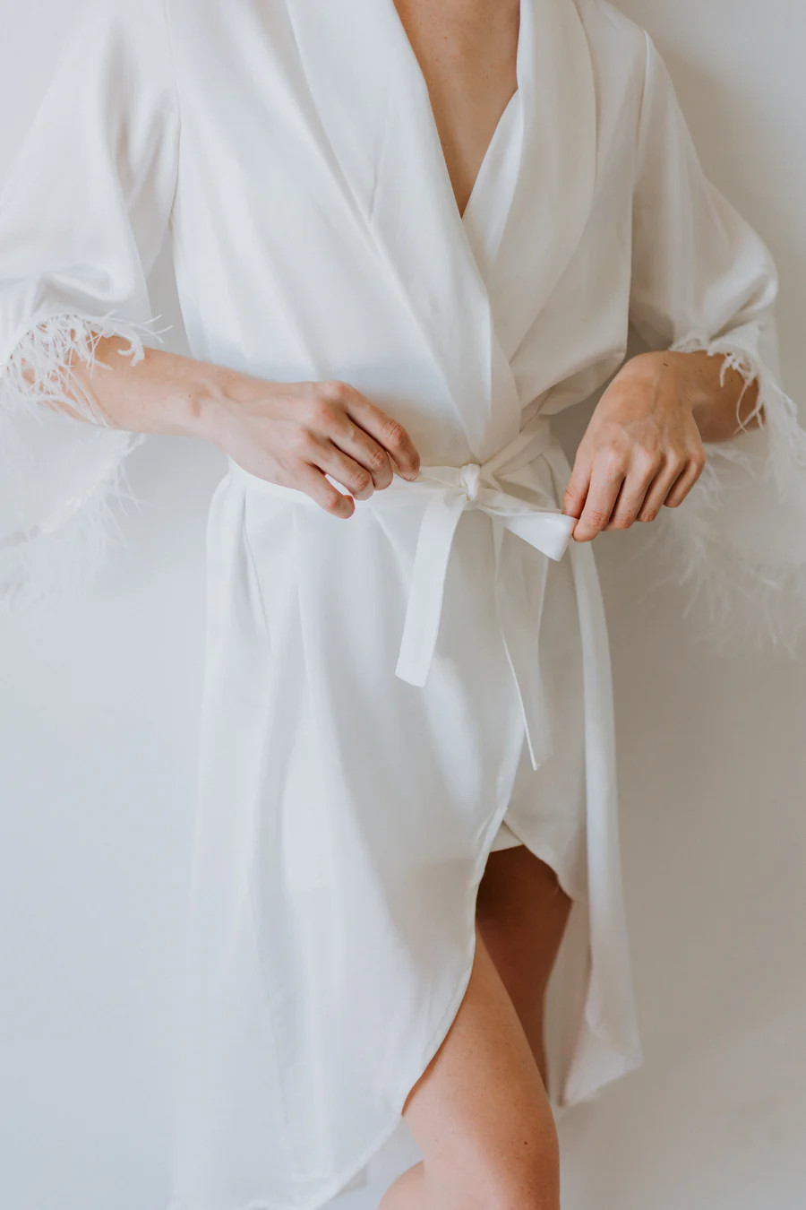 Ellis Feather Robe - Light Ivory | Untamed Petals