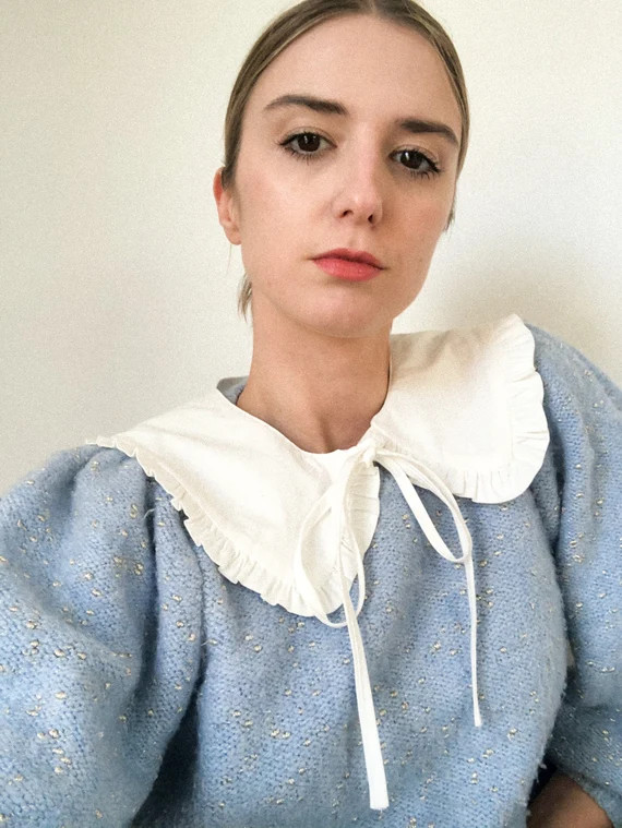 Handmade CORA Peter Pan Collar in White Cotton | Etsy (US)