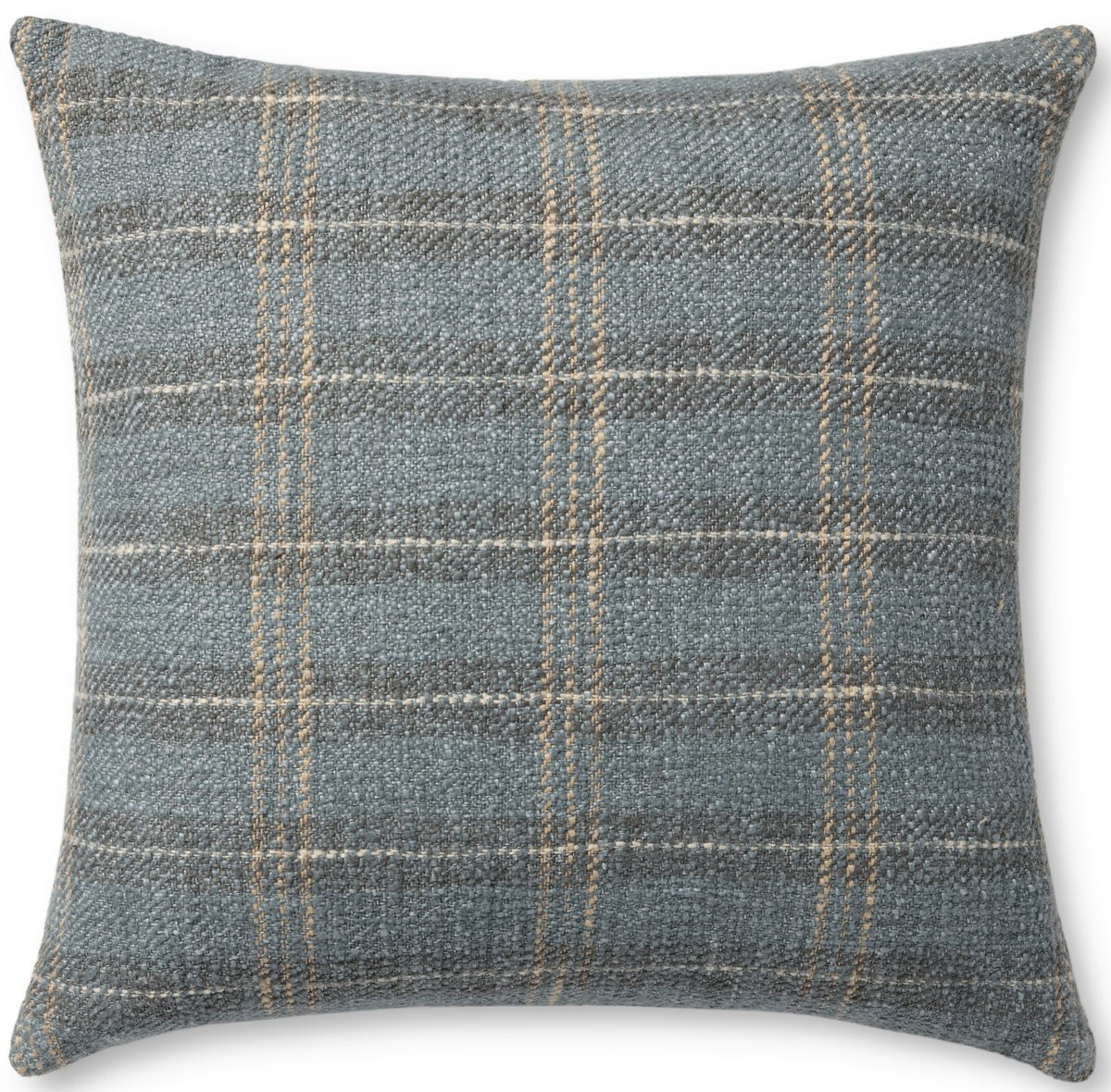 Stockton Pillow PAL0050 Blue Cotton | Rugs Direct