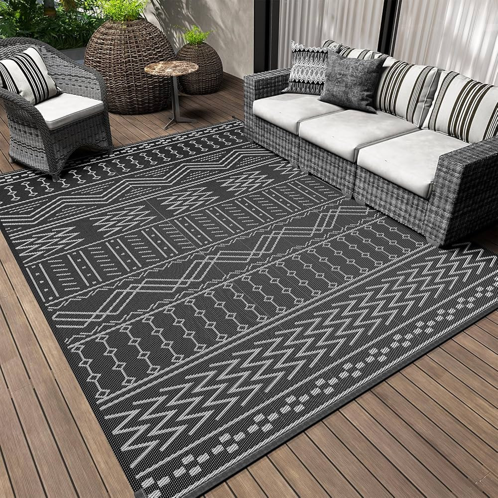 Outdoor Rug Carpet Waterproof 5x8 ft Patio Rug Mat Indoor Outdoor Area Rug for RV Camping Picnic ... | Amazon (US)