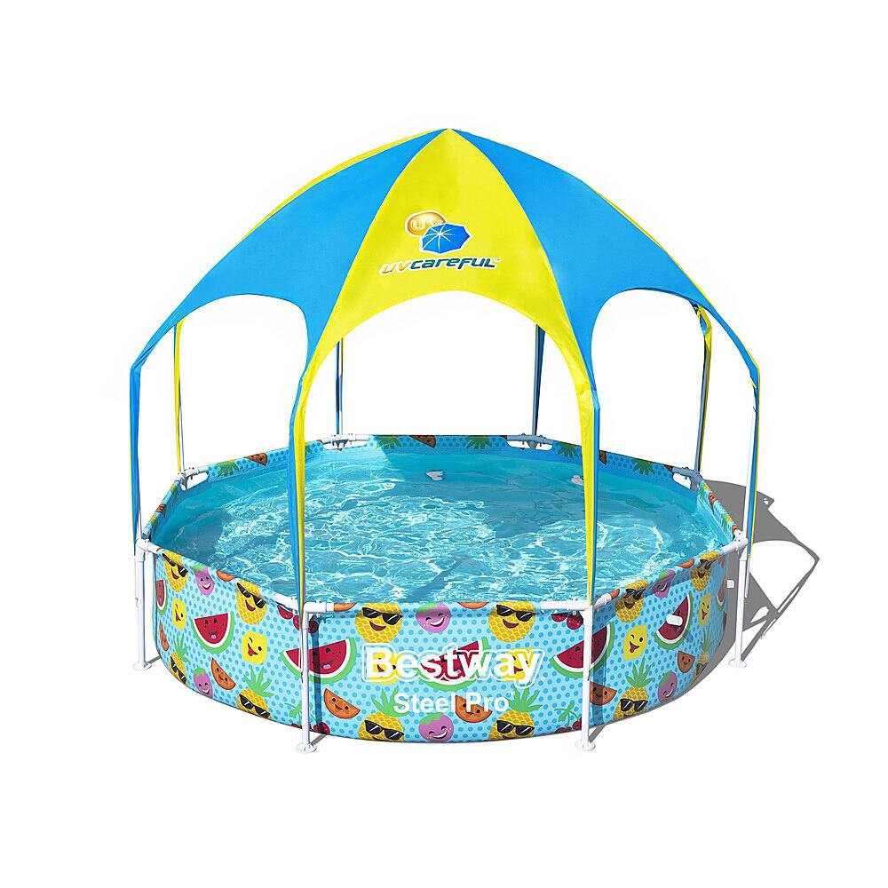 Bestway 8 Ft x 20 In UV Careful Splash in Shade Spray Round Swimming Pool, Fruit Multi 56543-BW-F... | Best Buy U.S.